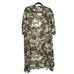 Gypsies & Moondust women S open sheer tropical print coverup cardigan duster